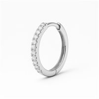 Orecchino da uomo in oro bianco 18 kt con zirconi – 0.76 g – diametro 15 mm – Idee Preziose dal 1987 - IP.OK18B/186